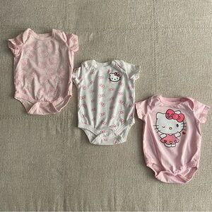 Hello Kitty Pink and White Onesie Set